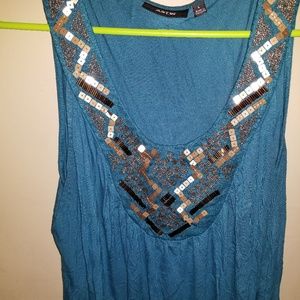 Blue/Green Sequence Tank Top